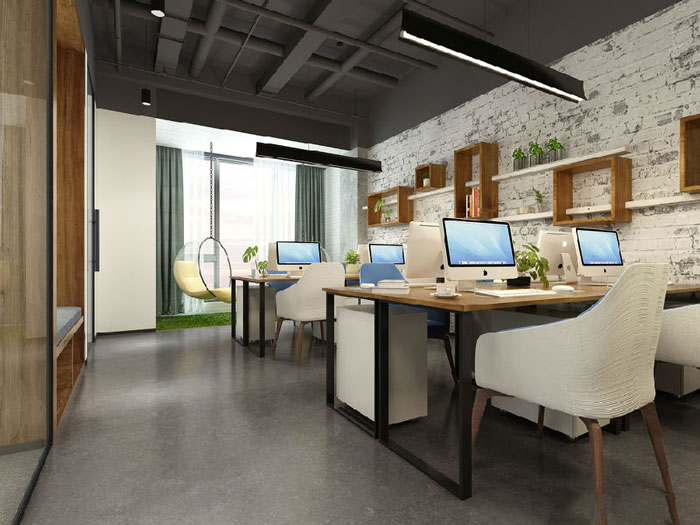 簡潔辦公室辦公區(qū)裝修設(shè)計效果圖
