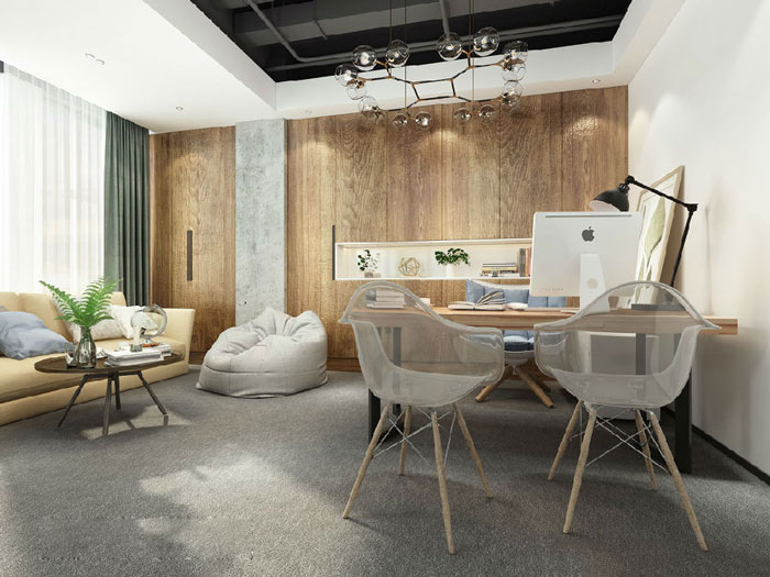 簡潔總經(jīng)理辦公室裝修設(shè)計效果圖