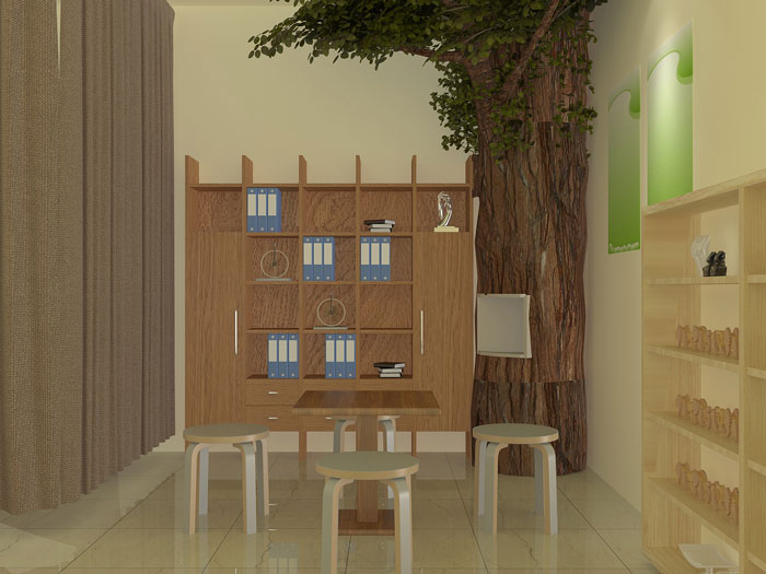小學心理咨詢室交流區(qū)裝修設計方案