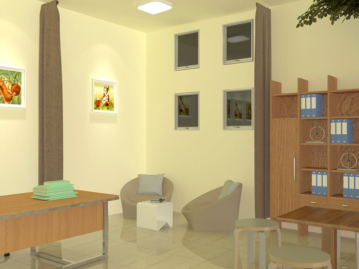 小學心理咨詢室咨詢區(qū)裝修設計方案