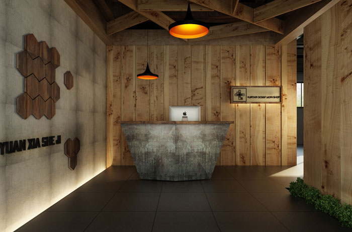 小廠房辦公室前臺(tái)裝修設(shè)計(jì)效果圖