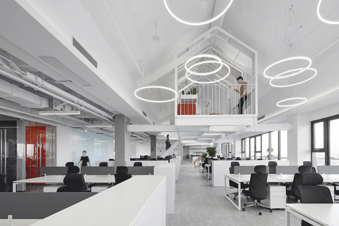 科技辦公樓辦公區(qū)域裝修設(shè)計效果圖