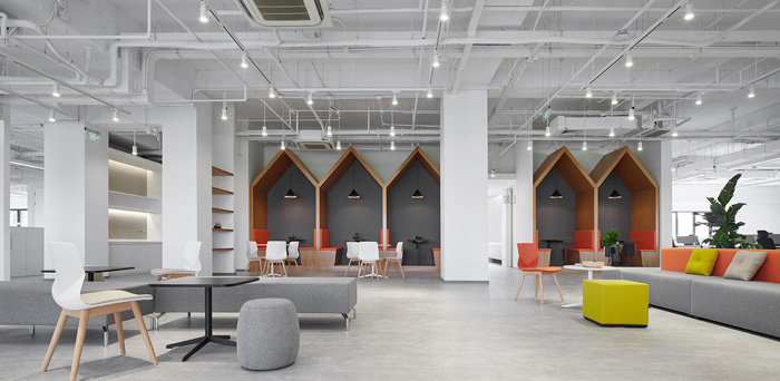 科技辦公樓交流區(qū)裝修設(shè)計效果圖