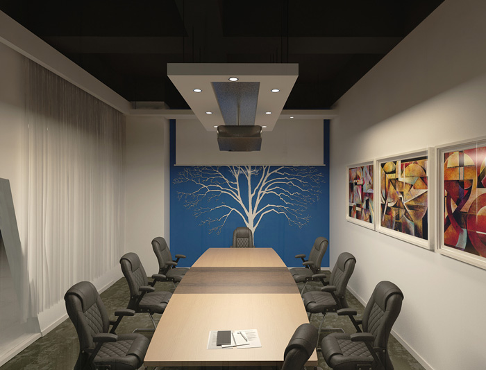 創(chuàng)業(yè)園區(qū)辦公樓會議室裝修設計效果圖