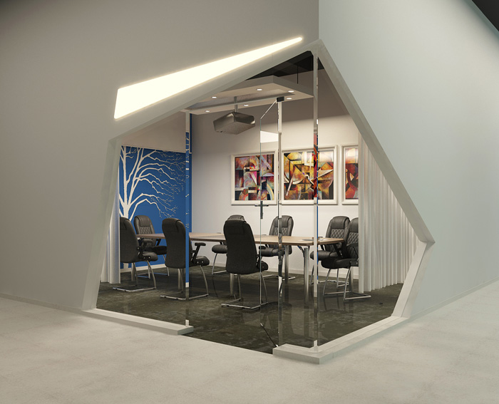 創(chuàng)業(yè)園區(qū)辦公樓會議室裝修設計效果圖