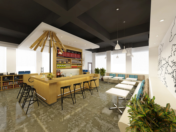 創(chuàng)業(yè)園區(qū)辦公樓茶水間裝修設計效果圖