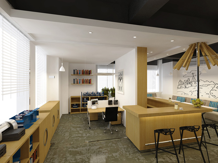 創(chuàng)業(yè)園區(qū)辦公樓辦公區(qū)裝修設計效果圖