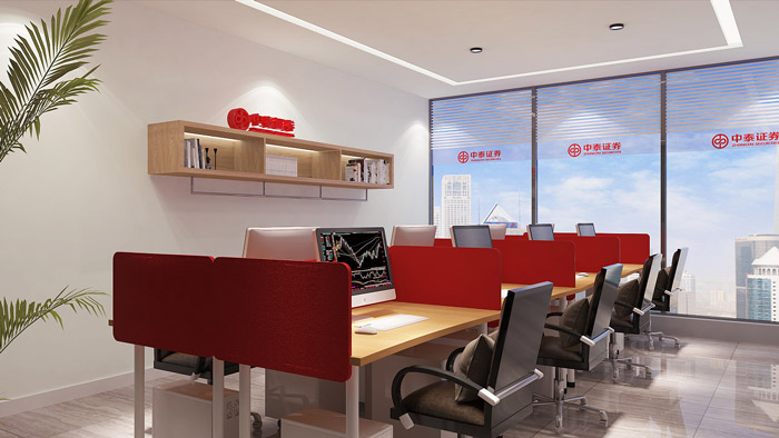 簡約中式辦公室辦公區(qū)裝修設(shè)計效果圖