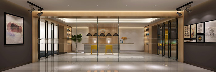 投資管理公司前臺裝修設(shè)計效果圖