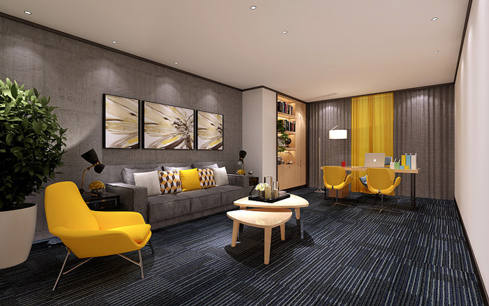 投資管理公司董事長辦公室裝修設(shè)計效果圖