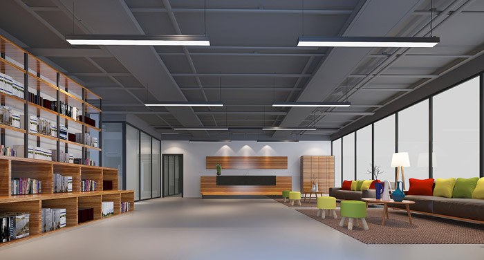 教育學校辦公室前臺裝修設(shè)計效果圖