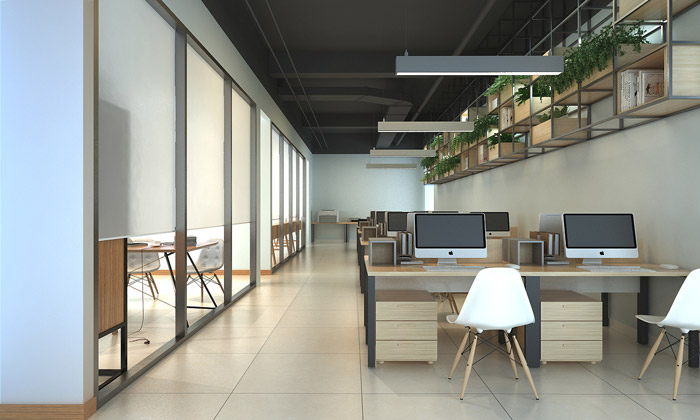 教育學校辦公室辦公區(qū)裝修設(shè)計效果圖