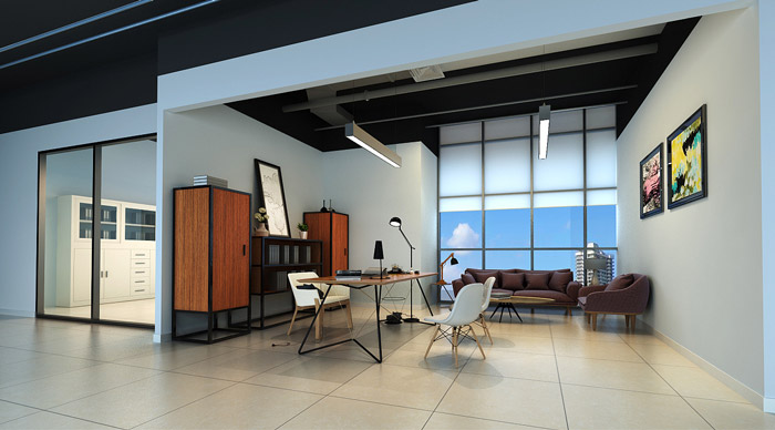 教育學校校長辦公室裝修設(shè)計效果圖