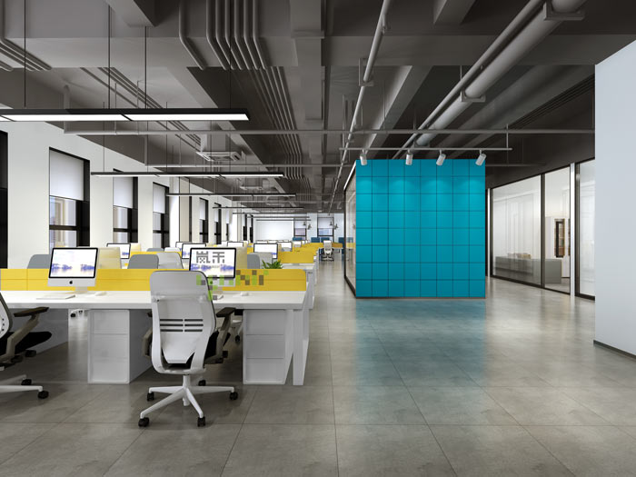 通信科技公司辦公區(qū)域裝修設計案例效果圖