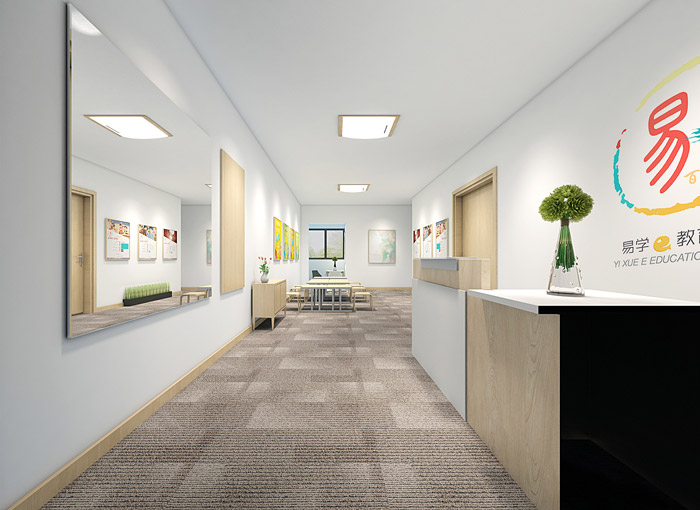 教育培訓(xùn)機構(gòu)前臺裝修設(shè)計效果圖