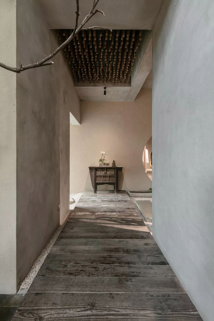 中式古典辦公室入口裝修設計效果圖