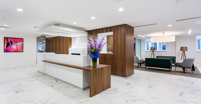 現(xiàn)代風(fēng)格辦公室前臺(tái)裝修效果圖