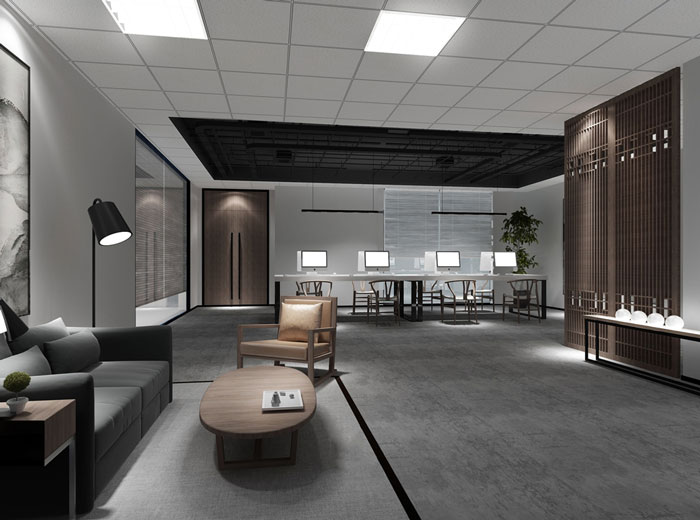 商務(wù)大廈辦公室接待區(qū)裝修設(shè)計效果圖