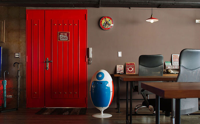 復古辦公室進門區(qū)設(shè)計效果圖