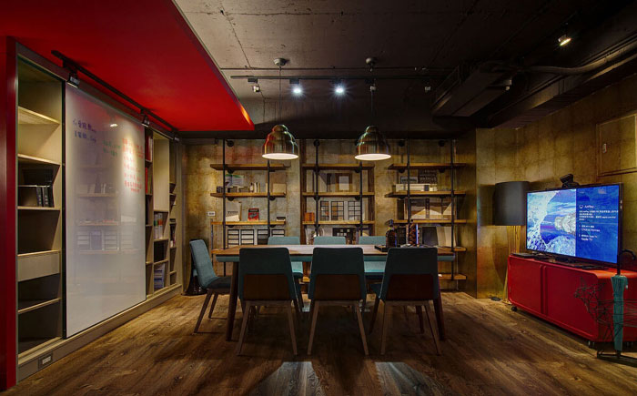 復古辦公室會議室設(shè)計效果圖